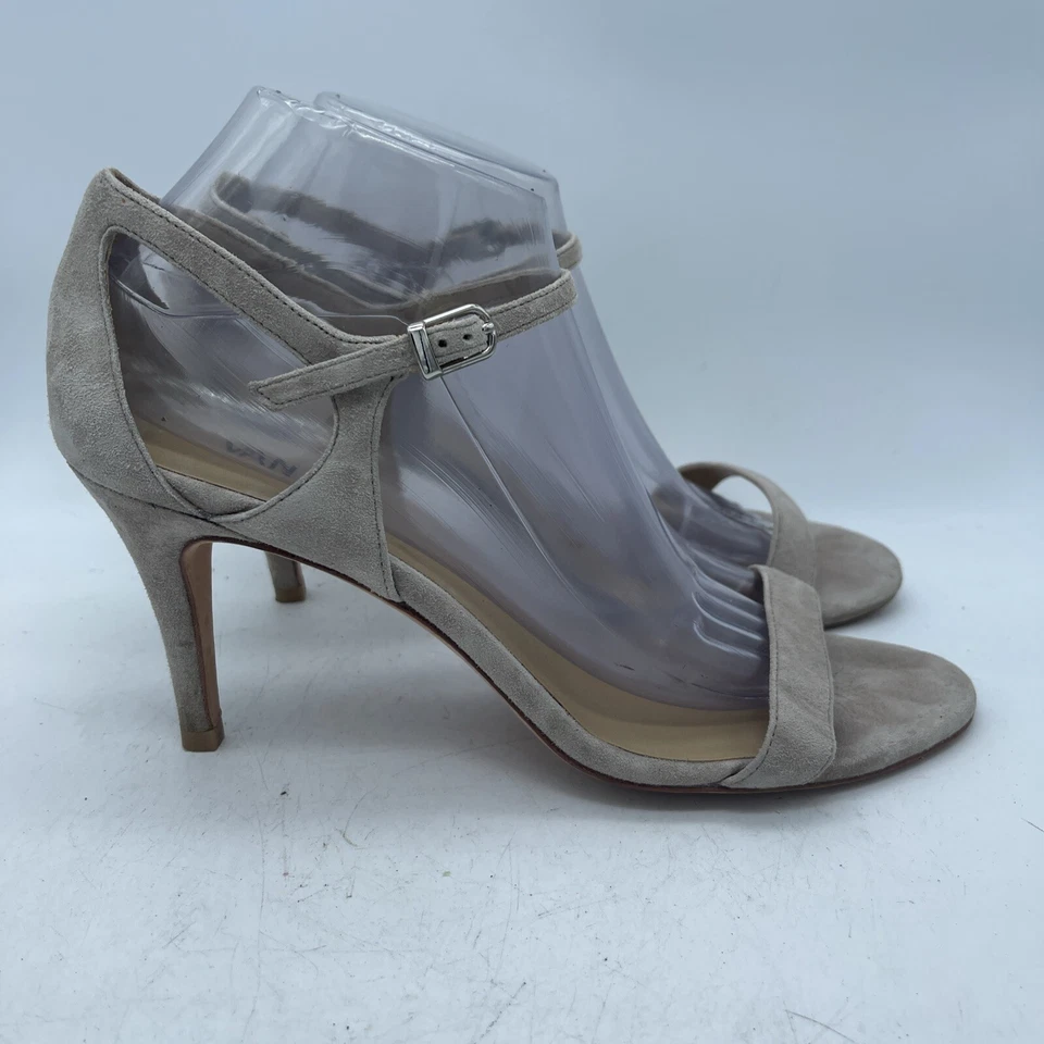 VANELi Women's Berk Taupe Suede Ankle Strap Open Toe Kitten Heels Size 10 - Image 2 of 4