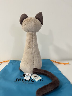 Jellycat IRIS SIAMESE CAT Soft Plush Toy NWT RARE & Hard To Find