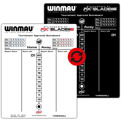Winmau Dry Wipe Darts Whiteboard Scoreboard Chalkboard Markerboard Schreib Tafel