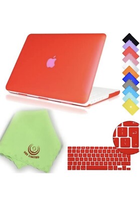 2in1 Smooth Matte Hard Shell Case with EU/UK Version Silicone Keyboard Cover Red