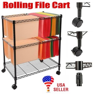 便携式2 层金属滚动移动文件推车字母大小办公用品 Ebay