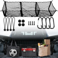 3 Pocket Truck Bed Cargo Net, Heavy Duty Truck Bed Storage Organizer with Sup...