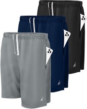 3 Pack Men's Athletic Shorts Quick Dry Lightweight Workout Running Gym Shorts...