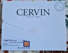 Luxury Cervin Bicolore 100% nylon Stockings Size 5 In Tan/Black. New Unopened