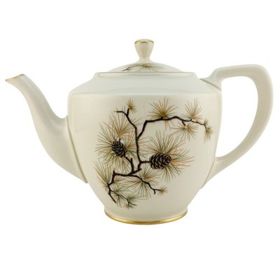 Lenox China PINE (Cone) W 331 TeaPot 4 Cup that is Minty for Xmas & More Tea Pot