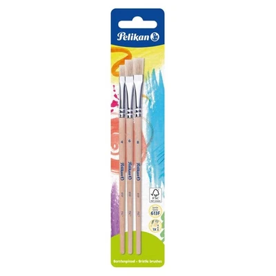 Pelikan 700368 Borstenpinsel Sorte 613F, Größe: 4, 6 und 8, 3 Stück Borstenpinse - Bild 1 von 4