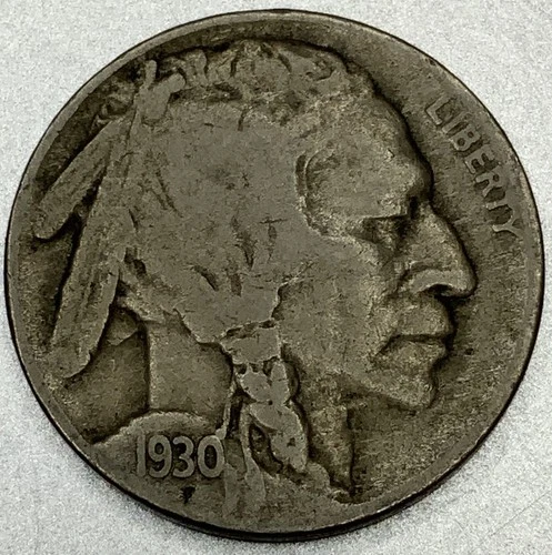 1930-S Buffalo Nickel 5C 5 Cents San Francisco Mint F/VF Fine - Very Fine ST274