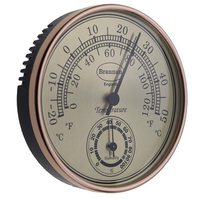 Thermometer Hygrometer  Gold Dial Garden Greenhouse Office Temperature Humidity