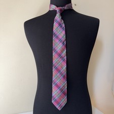 Brooks Brothers 346 Pure Silk Tie Pink Plaid Madras USA Made Preppy Ivy Style