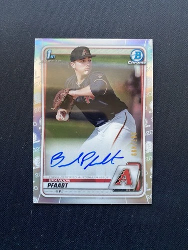 2020 Brandon Pfaadt Bowman 1st Draft Chrome Refractor Auto /499 Arizona Dbacks