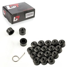 20x Felgen Radschraube Abdeckung Sechskant Kappe 17mm schwarz matt für BMW 2er 3