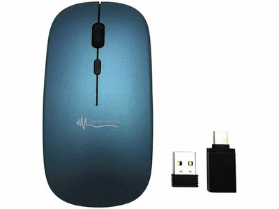 Souris sans fil rechargeable avec fonction bluetooth 5.2 et RF - coloris bleu - - Photo 1/4