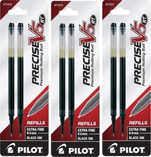 Pilot V5 RT Refill Liquid Ink Cartridges Extra Fine Black 0.5mm 6 Pack