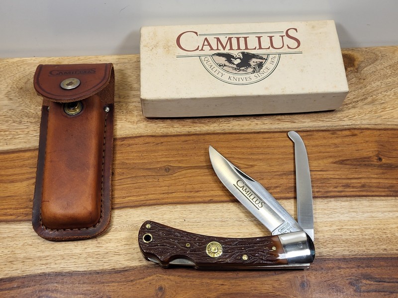 VINTAGE CAMILLUS (#C-3) .30-06 CLASSIC CARTRIDGE FOLDING LOCKBACK KNIFE- MIB