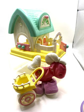 1987 Fisher Price Smooshees - Country Cuddler Peggy Pony Stable Cart