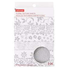 American Crafts Craftsmart Texture Sheets-Floral - 3 Pack