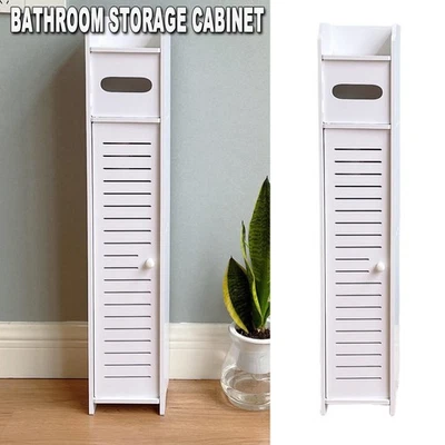 White Waterproof Bathroom Storage Cabinet Free Standing Cabinet Organizer Unit