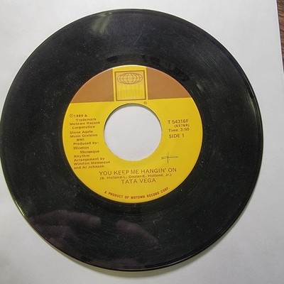 Tata Vega - You Keep Me Hangin' On 7'' Record 1980 Tamla Motown Soul 45 RPM