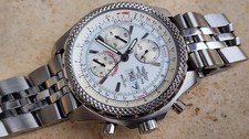 Breitling Bentley GT Watch 45mm Automatic Steel White Dial Chronograph A13363 9