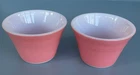 Vintage JAJ Pyrex Ramekins Custard Pots x2 Milk Glass Pastel Pink Rose Retro