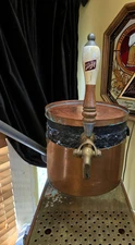 ANTIQUE COPPER SCHLITZ 1900 BEER KEG DRAFT TAP BAR SALOON DISPENSER ICE CHILLER