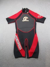 Aqua Curl Power Station Short Sleeve Wet Suit Size L - Black Red Ocean
