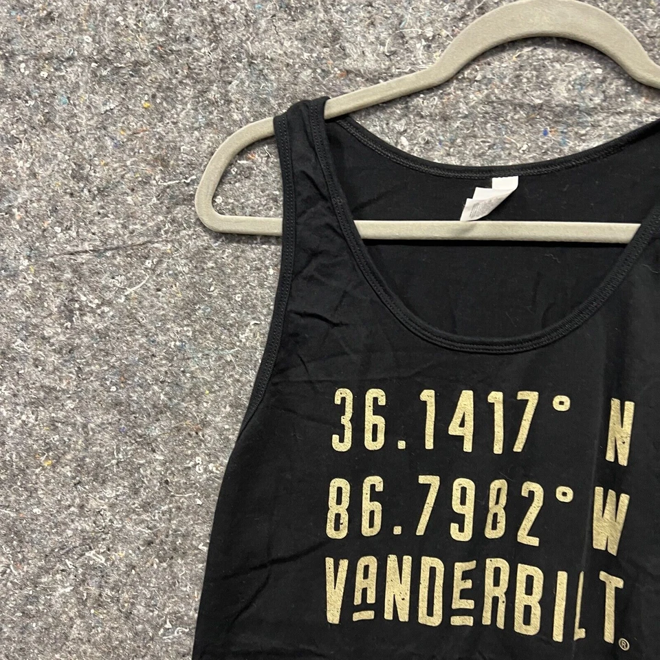 Camiseta sin mangas de lona para hombre M negra sin mangas verano informal Vanderbilt Foto 3 de 4