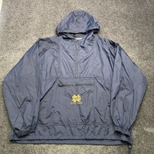 Vtg Genuine Stuff Notre Dame Windbreaker Hood...