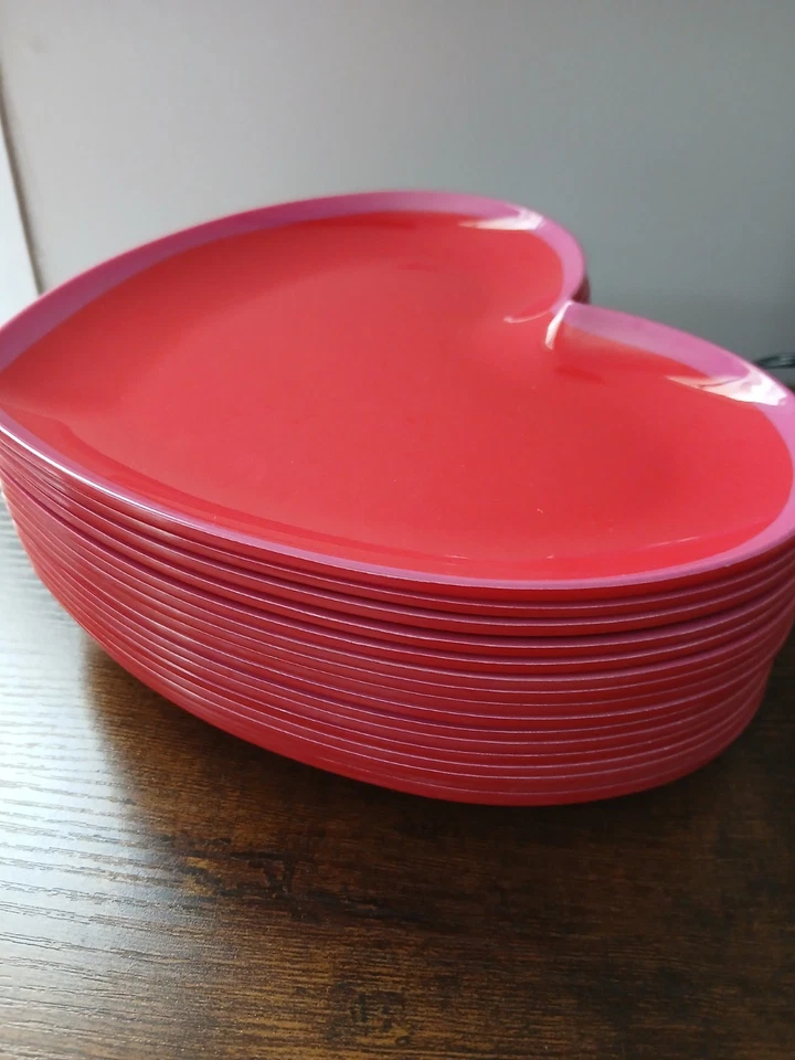 Target Room Essentials ~ Melamine 7¼inches  Red Heart Shaped Plate. Set Of 16.  - Image 2 of 4