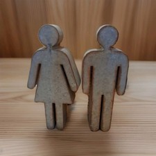 Men Ladies Metal Sign Restroom Bathroom Boy Girl Women Decor 14"