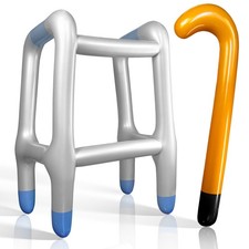 Novelty Place Inflatable Walker Cane Set 2PCS Funny Old Man Costume Halloween