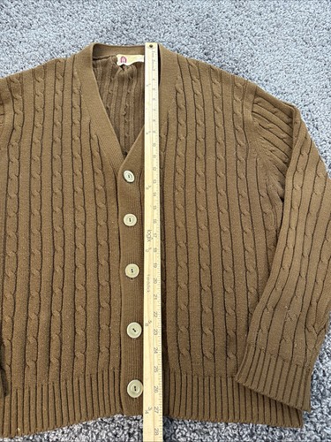 Cárdigan de Colección Sears Kings Road Para Hombre Grande Marrón Tejido con Cable Grueso Pescador - Imagen 2 de 5