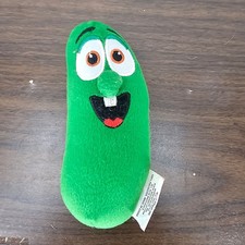 VeggieTales Larry The Cucumber Plush Toy 7" Green Soft Polyester Ages 3 