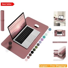 Stylish 23.6" x 13.7" Non-Slip Desk Mat - Waterproof Leather for Work and Home