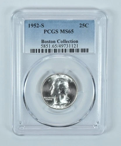 1952-S Washington Quarter Boston Collection MS65 PCGS Blue Label *9334
