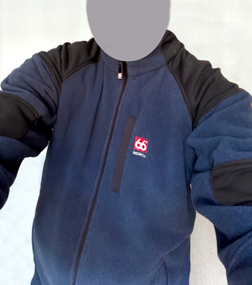 66°North Tindur Technical Fleece Jacket Men s XL Black/Navy