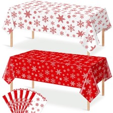 12 Pieces Christmas Snowflake Plastic Party Tablecloth Decorations,54x108 inc...