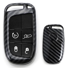 Blackcarbon Fiber Key Fob For Dodge Charger Challenger Dart Jeep Chrysler Etc