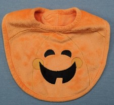 Cute One Size Baby Girl Boy Halloween Thanksgiving Minky Pumpkin Baby Bib