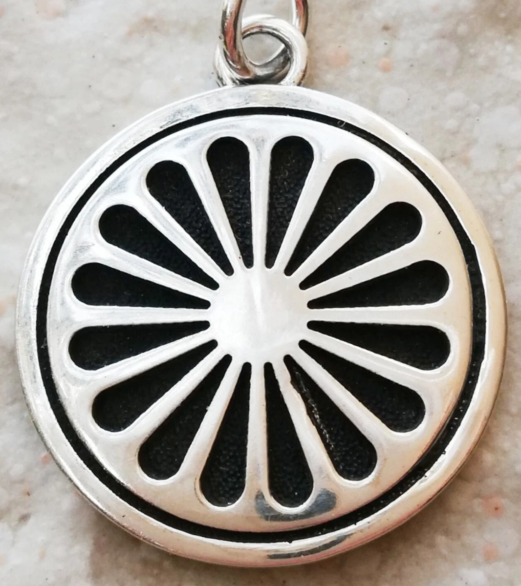 Sterling Silver 925 Romani Chakra Wheel Ashoka Chakra Indian