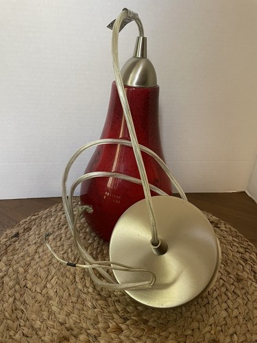 ELK Red Glass Lighting Creativity Vesta Satin Nickel Mini Pendant Light - Picture 2 of 4