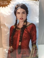 Braided wig for Skit drama Medieval Maiden Wig Brown Braided Costume Wig Adults