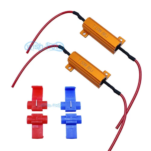 2X Résistances de Charge 50W 8RJ Neuf pour Ampoules LED Clignotants Fixation Rapide du Flash