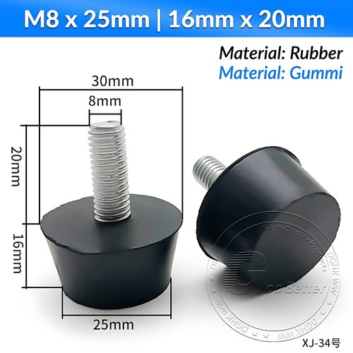 M6 M8 M10 Verstellbare Gummifüße Schraube Bolzen Nivellierfuß Maschine Möbelfüße - Bild 30 von 59