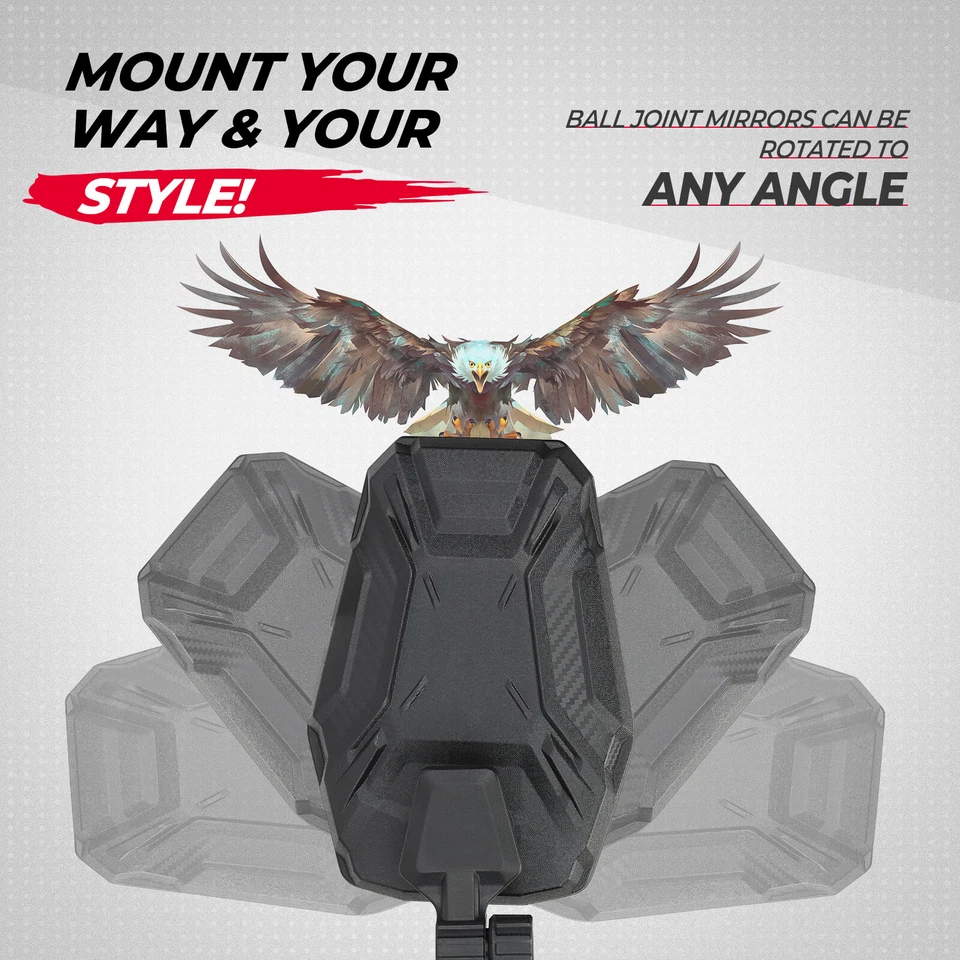 Espejo retrovisor lateral UTV con barra Pro-Fit para Polaris Ranger Can Am Maverick Trail Foto 3 de 4