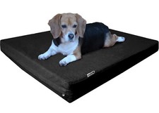 Medium Black Canvas Pet Dogbed Orthopedic Waterproof Cooling Memory Foam 37x27x4