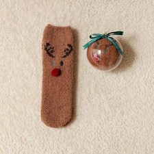 Kids Reindeer Fuzzy Sock Holiday Ornament 5-7yrs