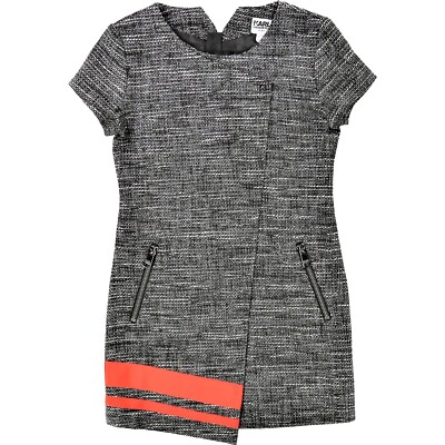 Karl Lagerfeld Asymmetrical Cut Color Block Tweed Dress Girl Size 8 NEW w/o Tag