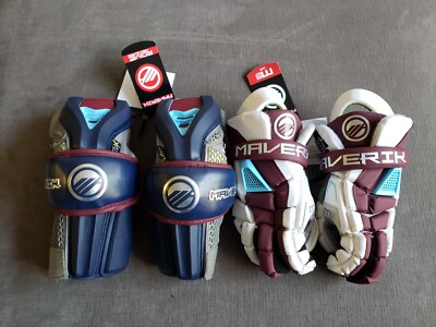 Maverick M5 Lacrosse Gloves 12'' Medium & Rome Arm Guard Large - CUSTOM BRAND NEW