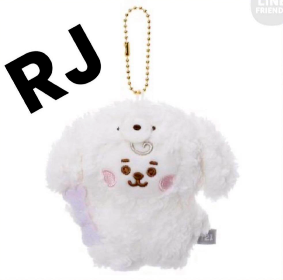 BTS BT21 Baby RJ JIN Plush Mascot Dog Ver S Size Line Friends New